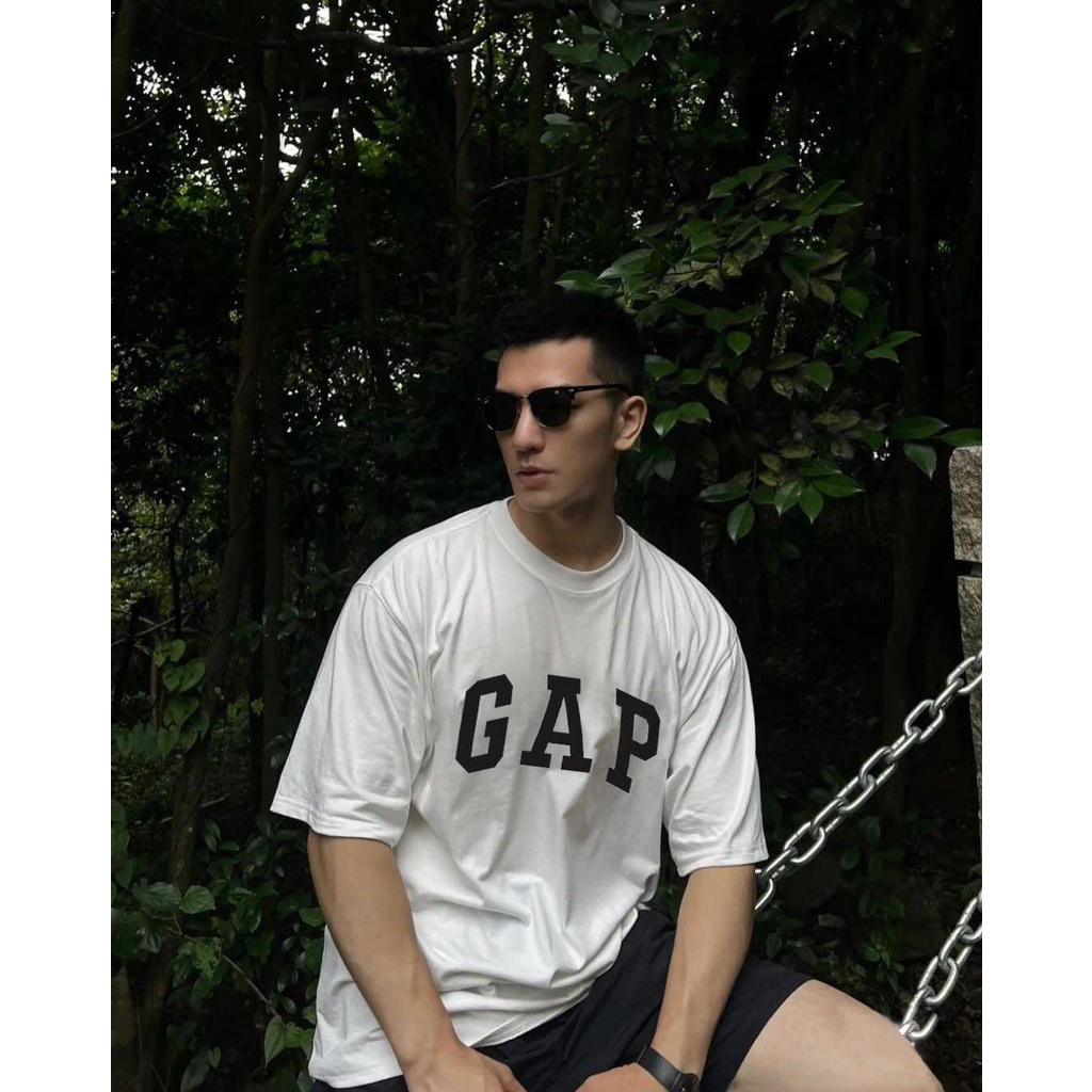 Áo trắng/ Quần đen Beaver Tee "GAP ĐEN"  Local Brand tay lỡ form rộng nam nữ Unisex Freeship Extra