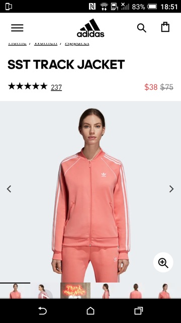 Pass áo khoác Adidas SST TRACK JACKET