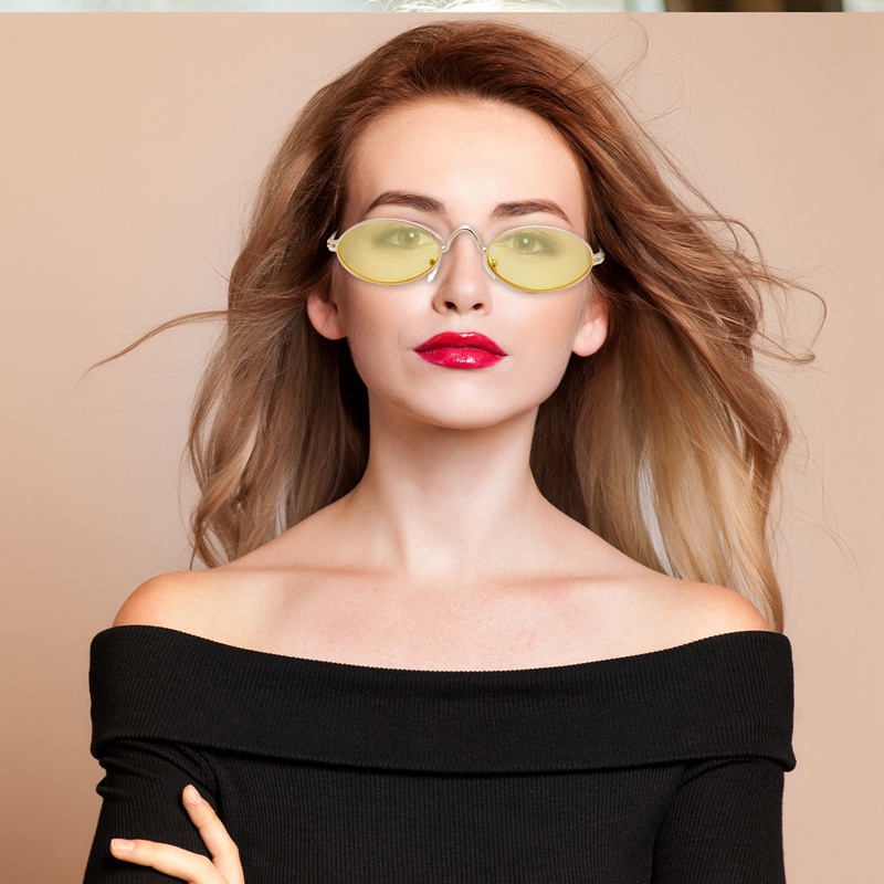 Kính Mát Gọng Oval Phong Cách Cổ Điển Unisex