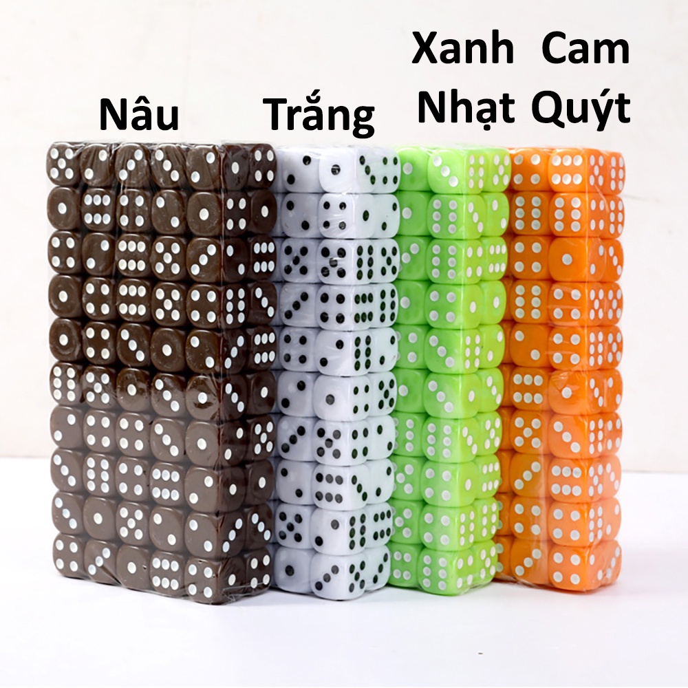 Xúc Xắc Xí Ngầu Giá Rẻ Size 16 Mm Nhiều Màu Sắc SXD16