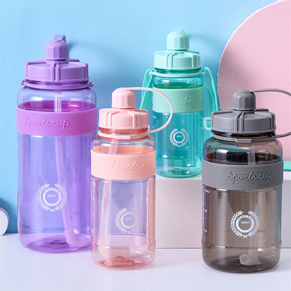 Bình nước có ống hút bằng nhựa không chứa BPA dung tích 600-2000ml