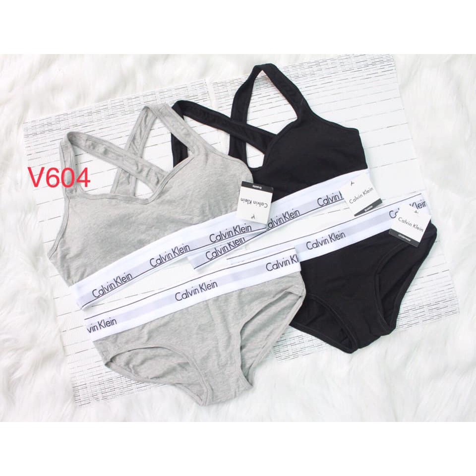 Set đồ lót C  K  thun có mút dây chéo lưng