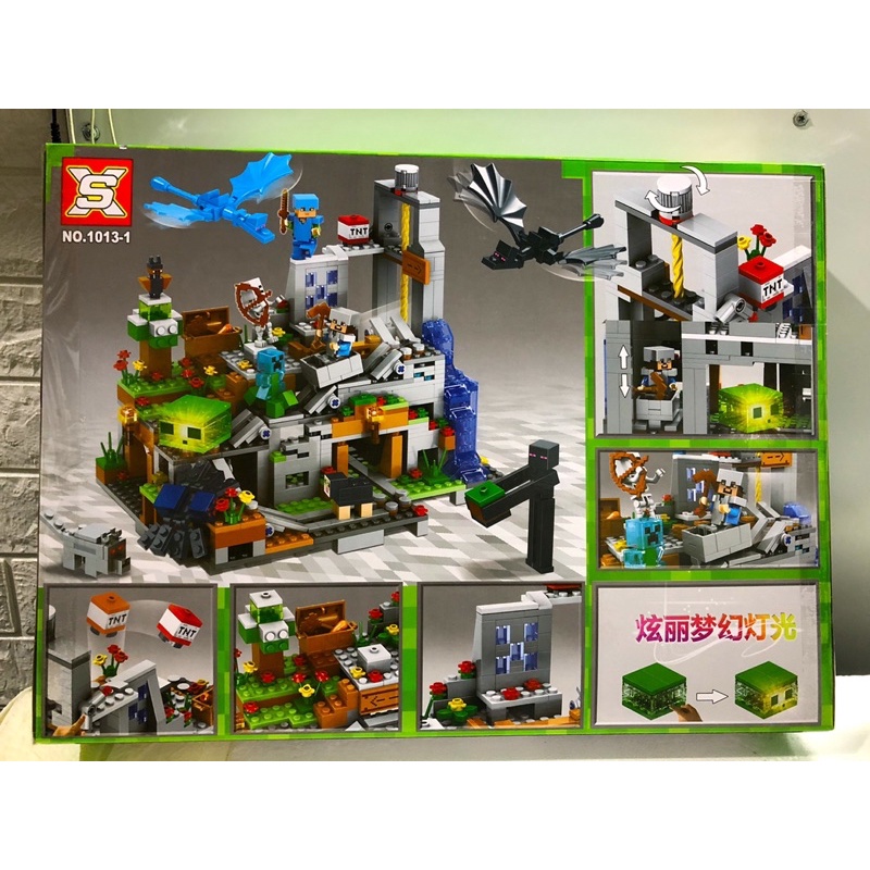 Lắp Ráp mô hình minecraft nonlego - SX 1013 Xếp hình minecraft hang động trên đình núi tuyết rồng ender 760 mảnh ghép