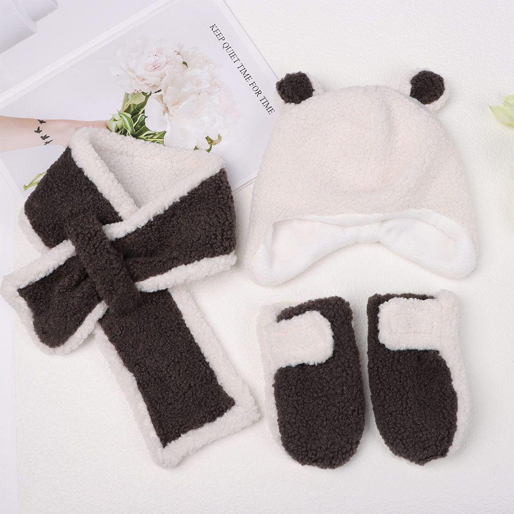 SUSANS Set Mũ beanie + Khăn Choàng Cổ + Găng Tay Dễ Thương Cho Bé