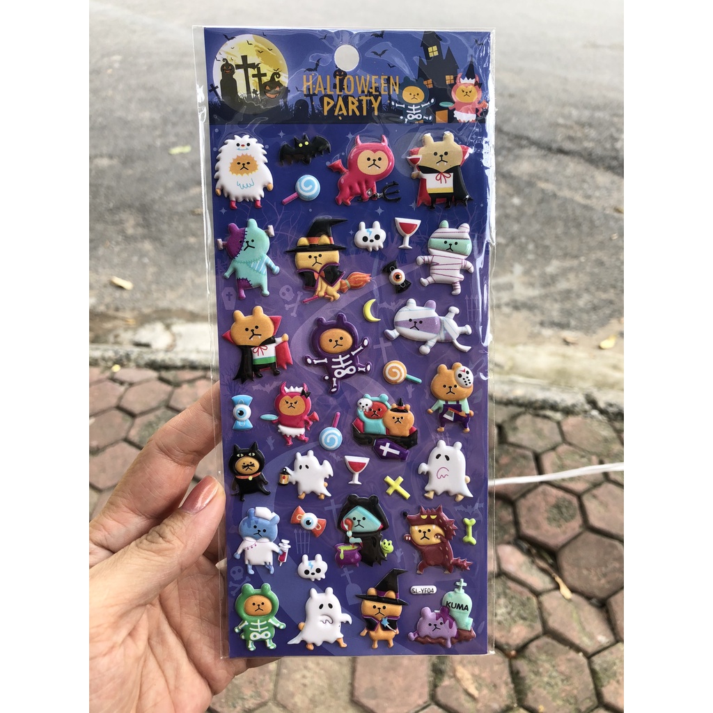 Sticker Hình dán nổi 3D Party Halloween cho bé Bìa 22x10cm