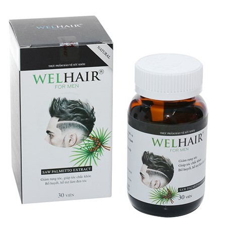 Welhair for Men – Viên uống kích thích mọc tóc cho nam (Hộp 30 viên)
