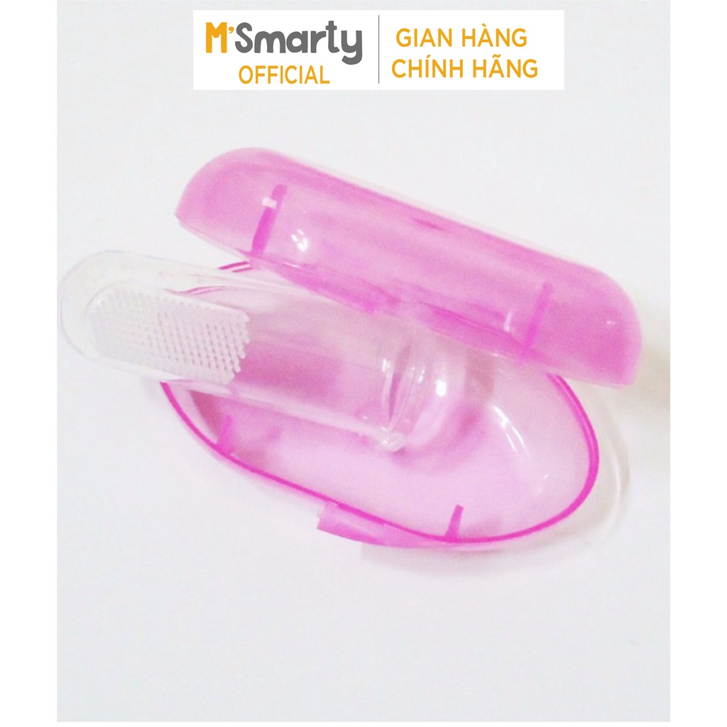 [M'SMARTY] - Đánh tưa lưỡi cho em bé, dụng cụ đánh tưa lưỡi silicon