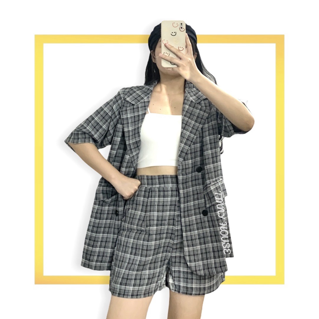 Set áo vest mix quần sooc năng động, set đồ thời trang cho nữ (Ảnh thật) | BigBuy360 - bigbuy360.vn