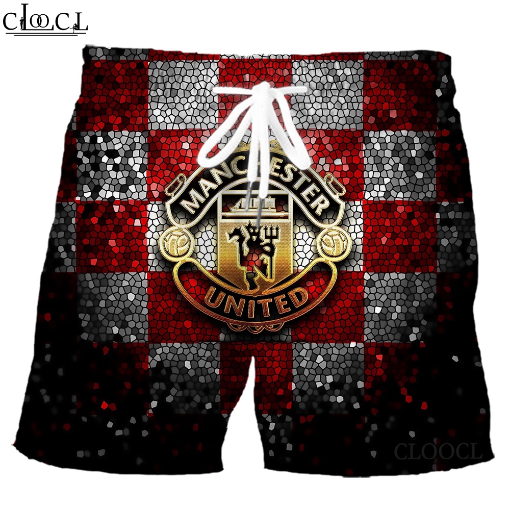 Quần Short In Logo Đội Tuyển Manchester United 3D Kiểu Harajuku Cá Tính