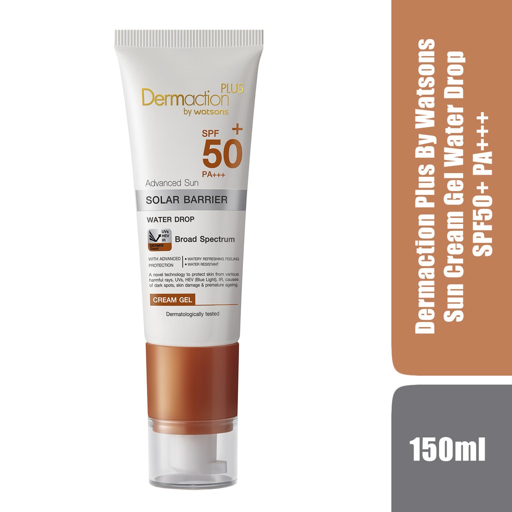 Kem Chống Nắng Dạng Gel Dermaction Plus By Watsons Sun Cream Gel Water Drop SPF50+ PA+++ 40ml