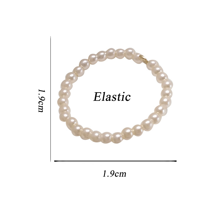 Nhẫn Smileday xâu hạt ngọc trai nhân tạo màu trắng thời trang Hàn Quốc dành cho bạn nữ dự tiệc cưới