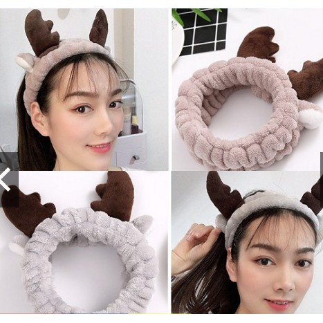 Băng Đô Sừng Hươu 3D Vải Nhung Yêu Thích Mềm Mại P0087