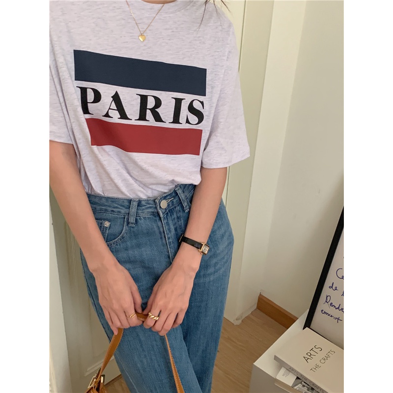 Áo Thun Tay Ngắn Dáng Rộng In Chữ Thời Trang Mùa Hè 50487