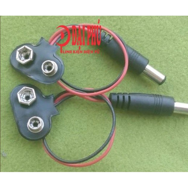 Cặp Nắp pin 9V ra jack DC đực 5mm