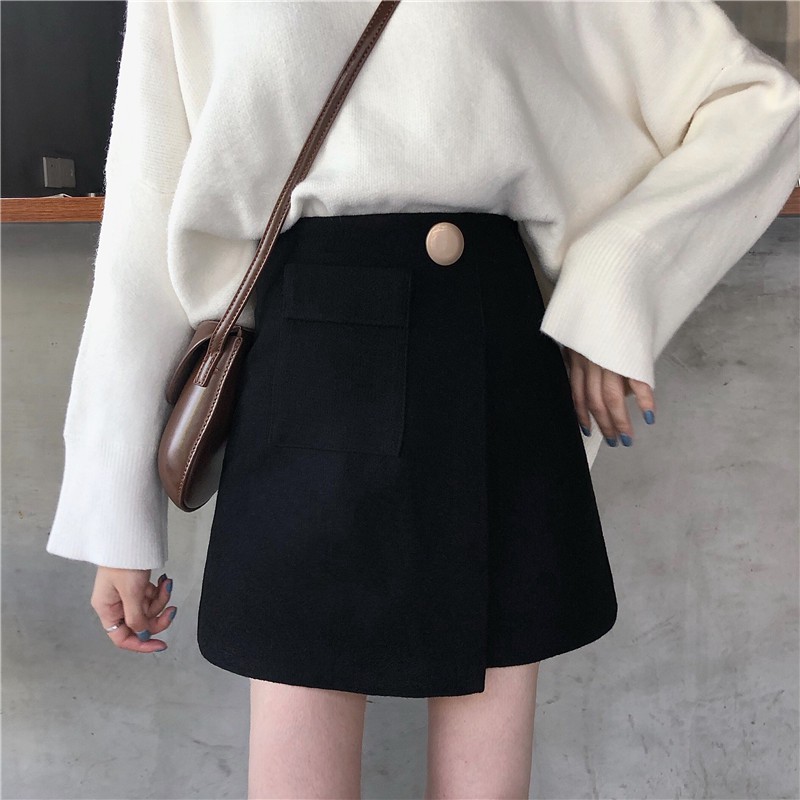 Chân Váy Dạ Xẻ Vạt Siêu Cá Tính