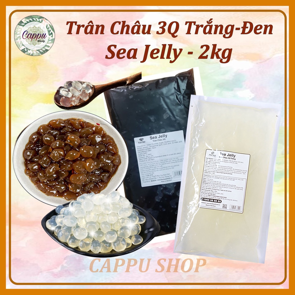 Trân Châu 3Q Sea Jelly, Thạch 3Q Trắng & Caramel - Túi 2kg