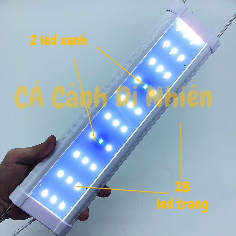 Đèn LED TRẮNG XANH máng VIPSUN 3 dãy cho hồ cá 40 - 50 cm KS-400