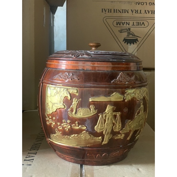 Giỏ Ủ Hoạ Tiết Đồng Quê ( Tặng ấm tích)