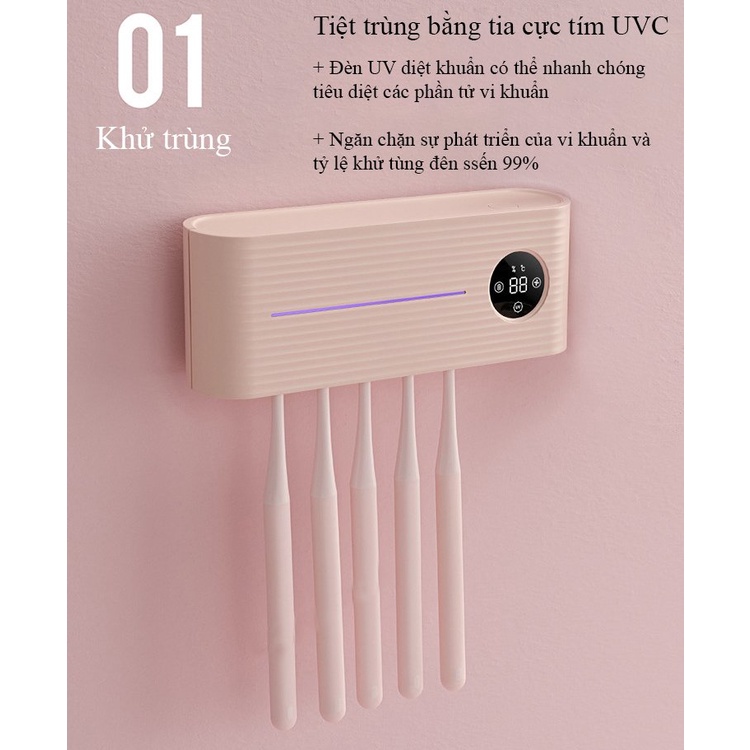 Máy Khử Khuẩn Bàn Chải Xiaomi- Máy Tiệt Trùng Bàn Chải Đánh Răng Tự Động Bằng Tia Cực Tím Xiaomi