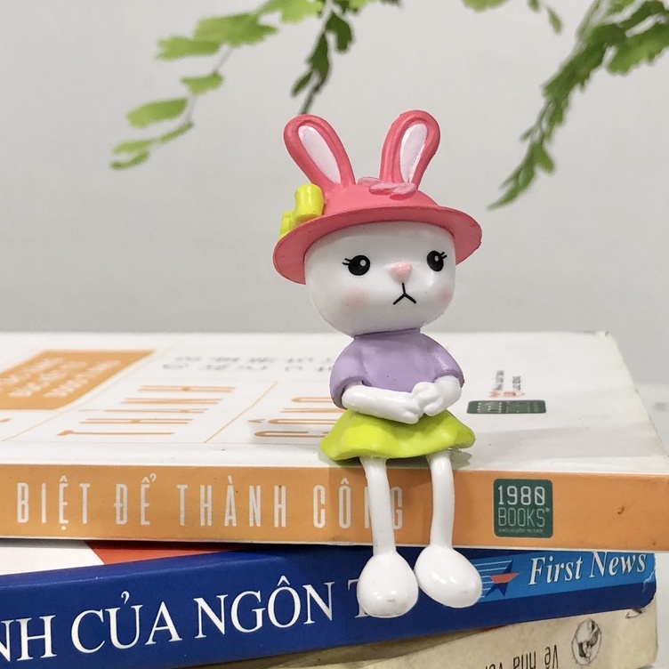 Phụ kiện trang trí chậu cây, tiểu cảnh - Cặp đôi thỏ xinh trang trí cây cảnh, tiểu cảnh