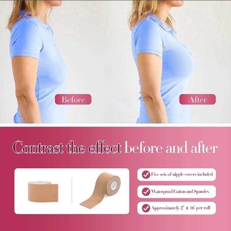 cuộn băng keo tự dính dán nâng ngực thoáng khí dễ chịu