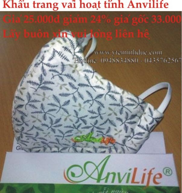 Khẩu Trang Vải Than Hoạt Tính Kháng Khuẩn Lọc Bụi Anvlife