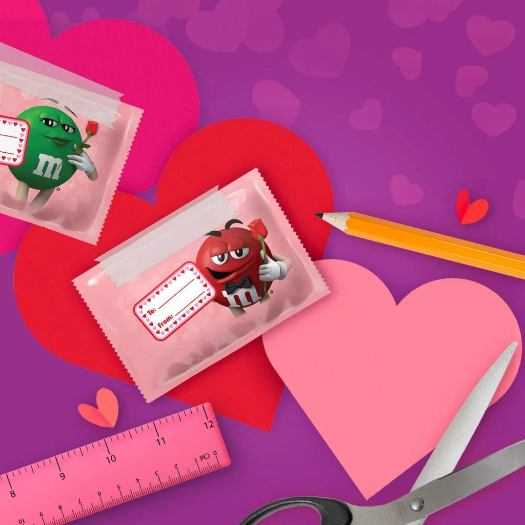 Kẹo Socola MM Gói Nhỏ M&amp;M’s Valentine's Milk Chocolate Candies Fun Size Exchange Bag