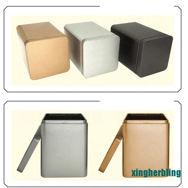 Hộp thiếc hình vuông rỗng đa dụng dùng để đựng trà