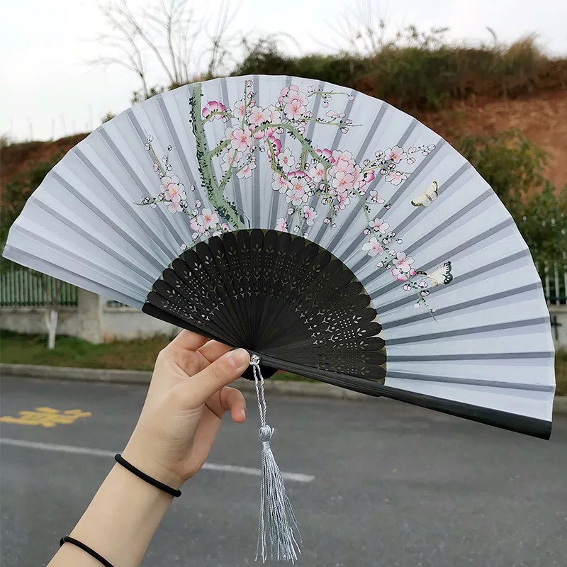 (8 mẫu phần 3) Quạt cổ trang dây tuyến bản lụa loại 2 đồ cổ trang trung quốc cổ phong cổ đại