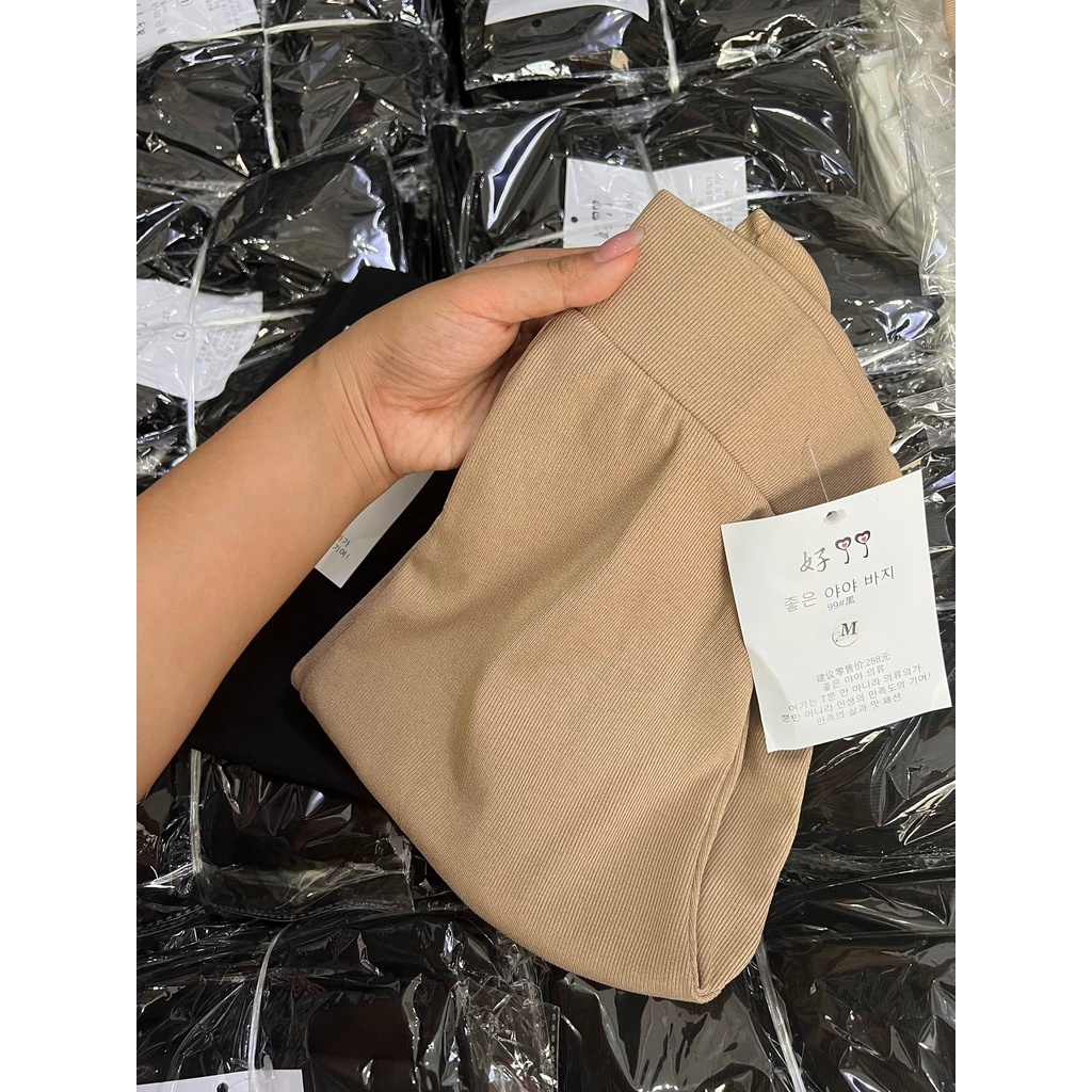Quần legging nữ ngố chất tăm giãn gen bụng cạp cao tôn dáng mẫu mới 2022