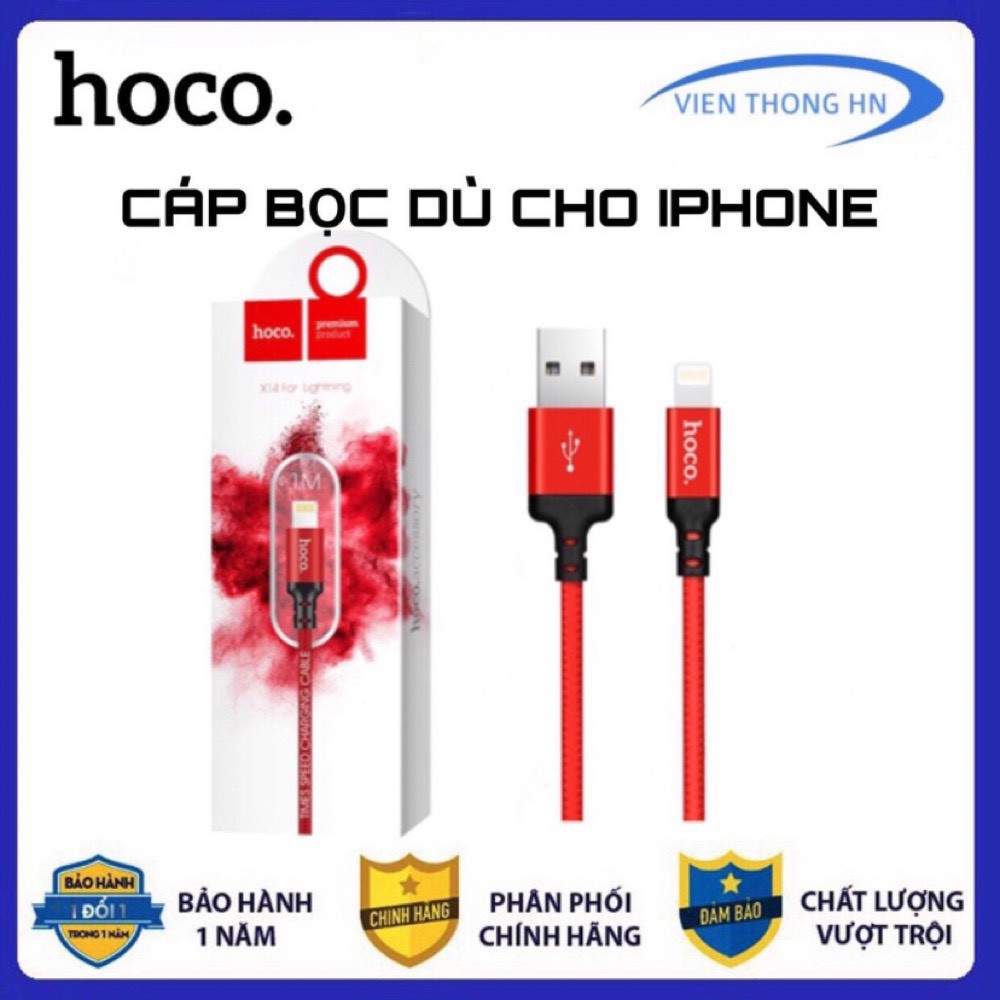 Dây sạc iphone hoco x14 dài 3m 2m 1m - cáp sạc lightning cho ios iphone ipad