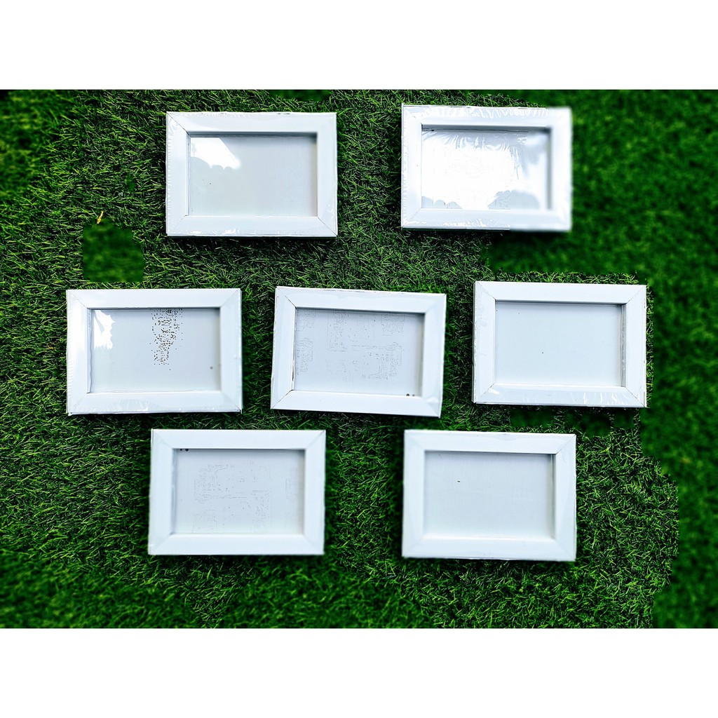 Combo 7 chiếc khung ảnh để bàn kích thước 13x18cm, mặt bằng mica, tặng kèm chân để bàn.