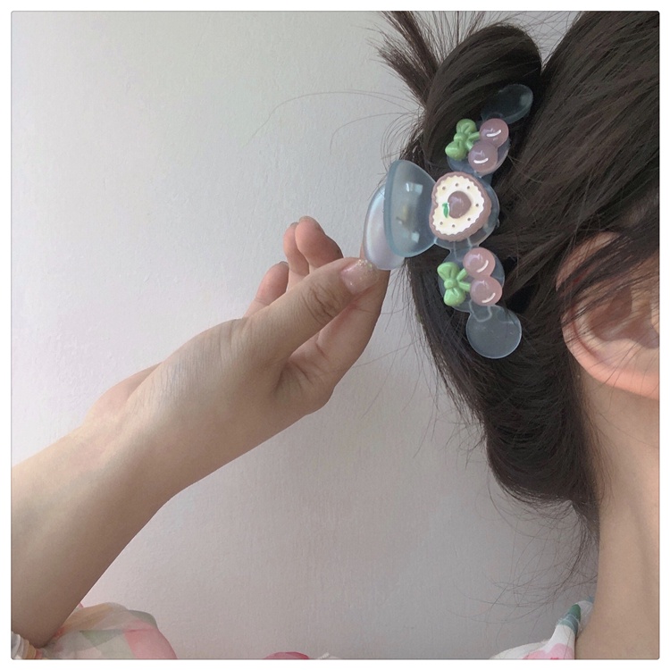Kẹp Tóc Hình Cá Mập Màu Hồng/Cherry Thời Trang Mùa Hè Xinh Xắn Cho Bé Gái