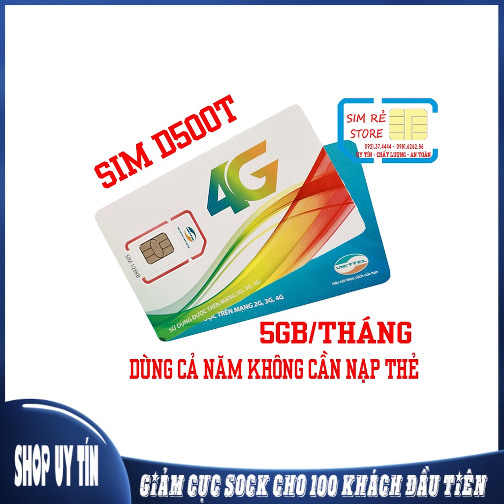 [SIM DATA] Sim 4G Viettel D500T Vào Mạng Cả Năm Không Cần Nạp Thẻ