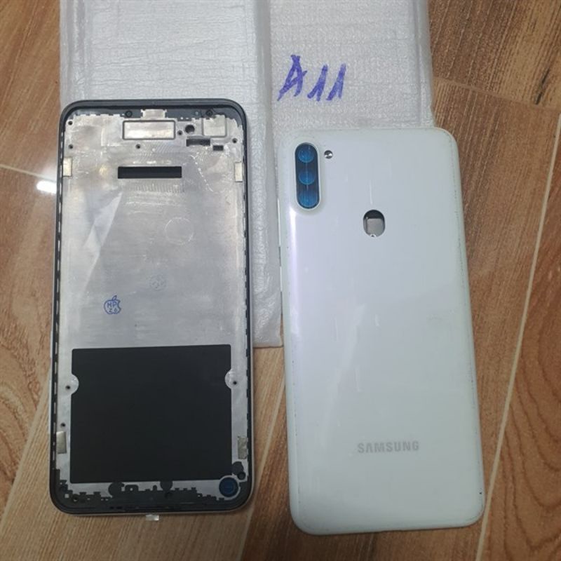 Vỏ samsung A11 có khay sim khung sườn nút bấm bao test