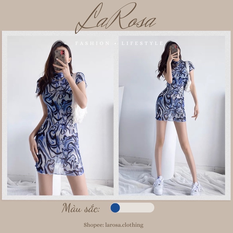 ĐẦM BODY LƯỚI HOẠ TIẾT MÀU LOANG PHONG CÁCH ULZZANG