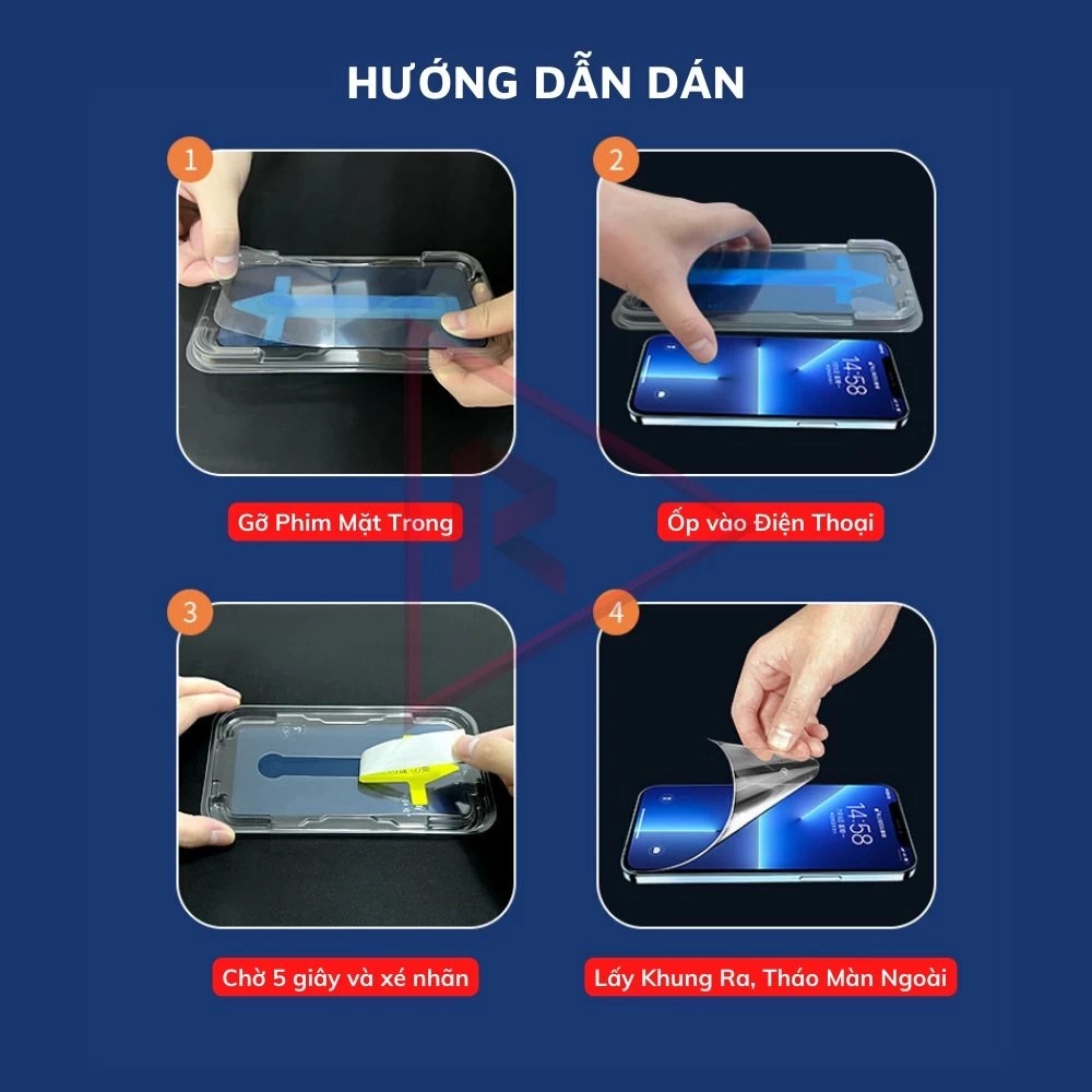 Kính Cường Lực Tự Dán, Miếng Dán Màn Hình Iphone Siêu Dễ Dán, Viền Mỏng, Chống Bám Bụi