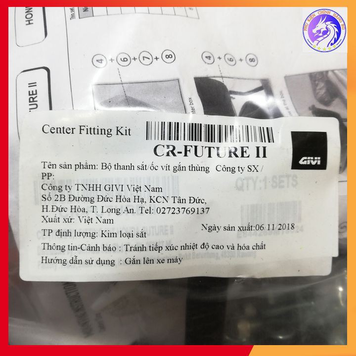 Pát Gắn Thùng Giữa Gắn Cho Xe Honda Future II/ Wave Blade Givi Chính Hãng - BH 2 Năm