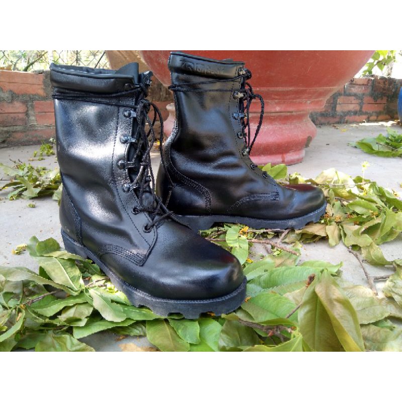 Giày usmc black leather combat boots 10 inch