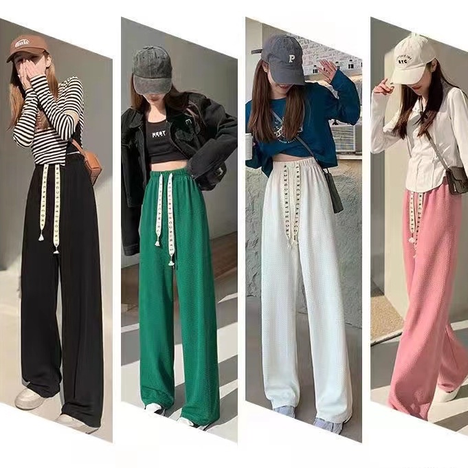 Quần ống rộng lưng rút dây thời trang cho nữ nhiều màu sắc lựa chọn