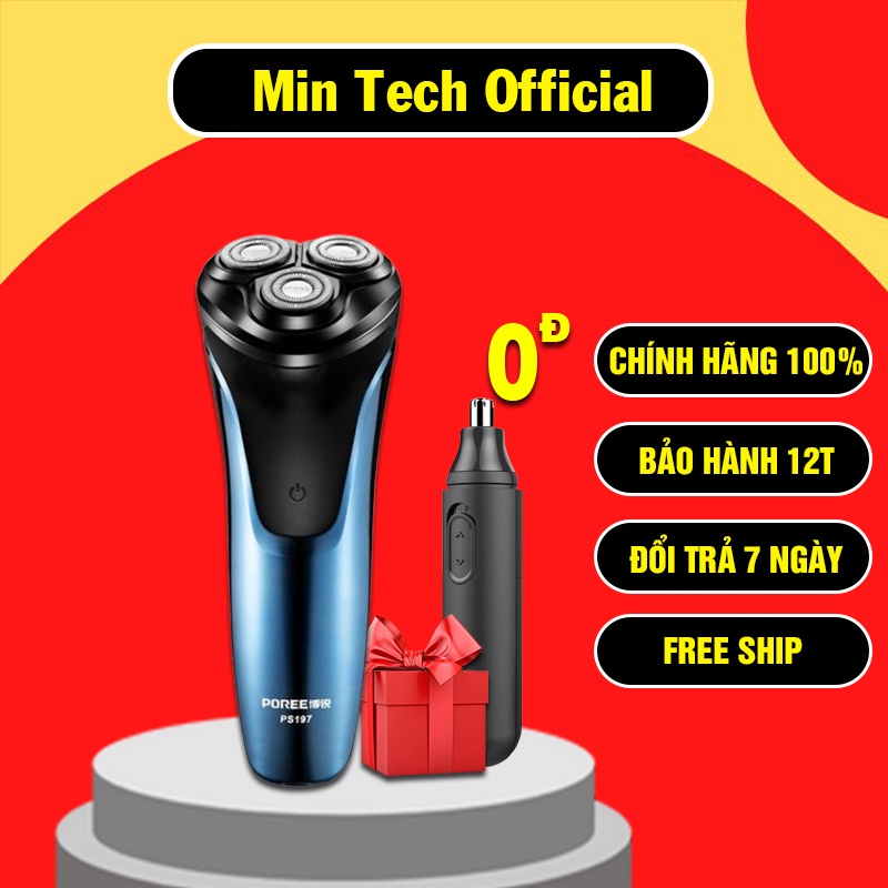 Máy cạo râu Flyco POREE cao cấp cạo râu nhanh an toàn tiện lợi PS197 Mintech Official