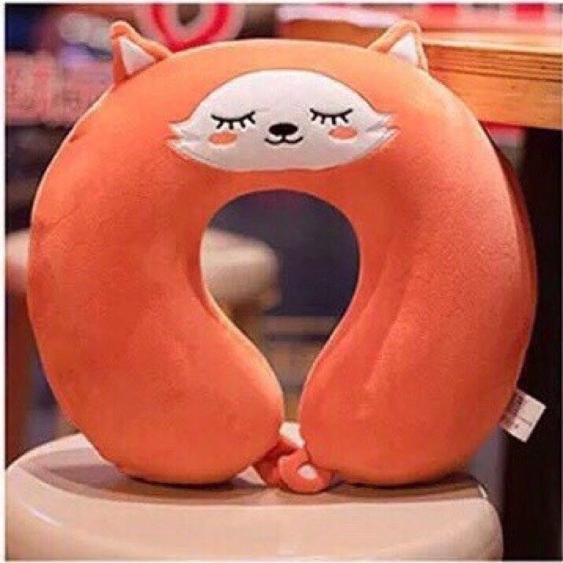 Gối kê cổ chữ U hình thú dễ thương size 30cm cao cấp mềm mịn đàn hồi chống đau mỏi vai gáy