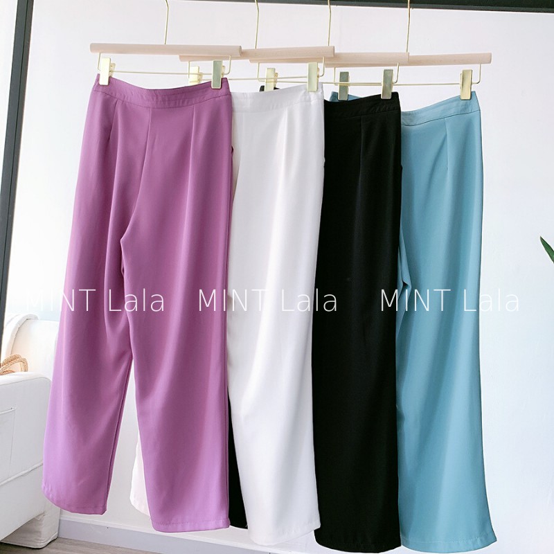 Quần Lụa Ống Suông Thẳng Lưng Cao Phong Cách Đẹp