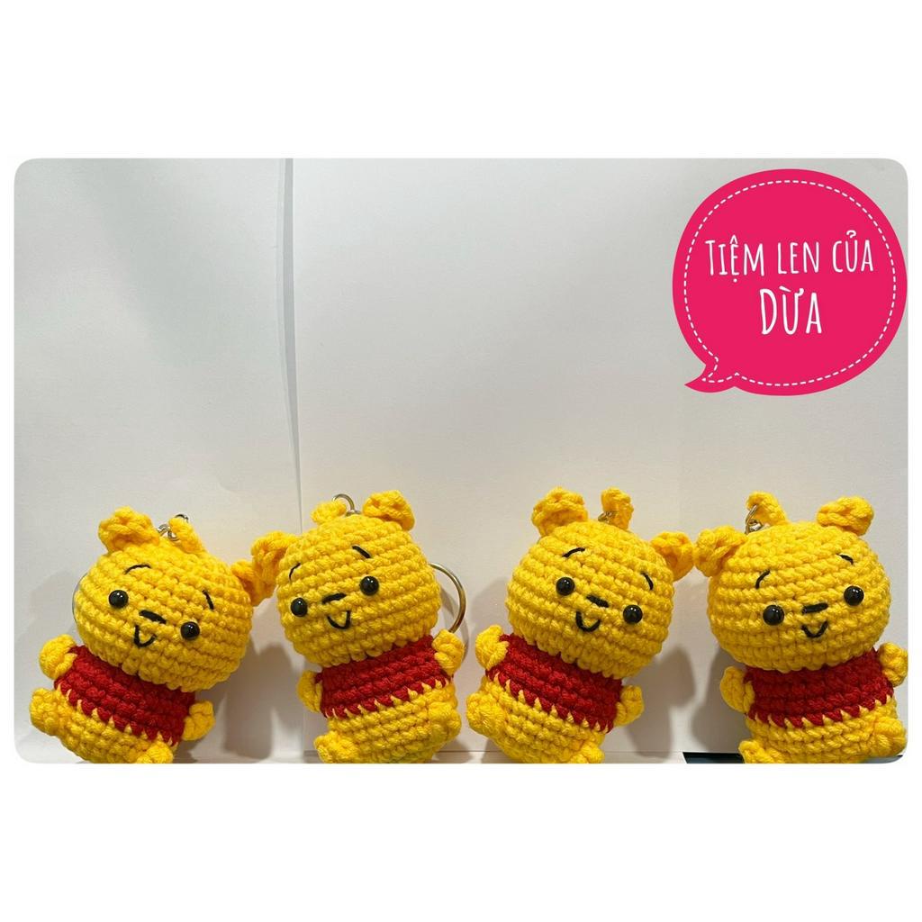 Móc khóa len handmade gấu pooh đáng yêu