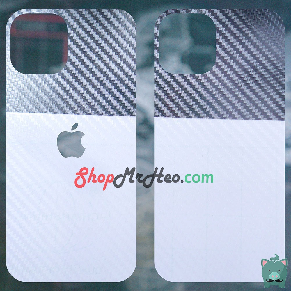 Skin Dán Mặt Sau Lưng Vân 3D Iphone 12 Mini - Iphone 12 - Iphone 12 Pro - Iphone 12 Pro Max - Carbon, Hình hộp, Nhám, Da