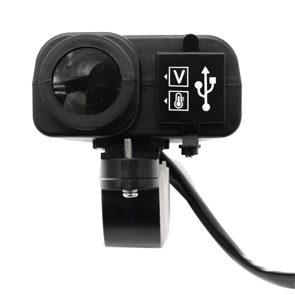 Sạc nhanh USB có vôn kế DC12V cho điện thoại và xe mô tô