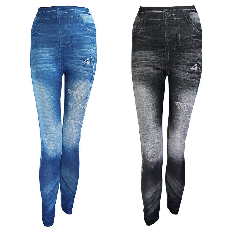 Quần legging skinny bút chì vải denim mỏng ôm dáng thời trang cho nữ