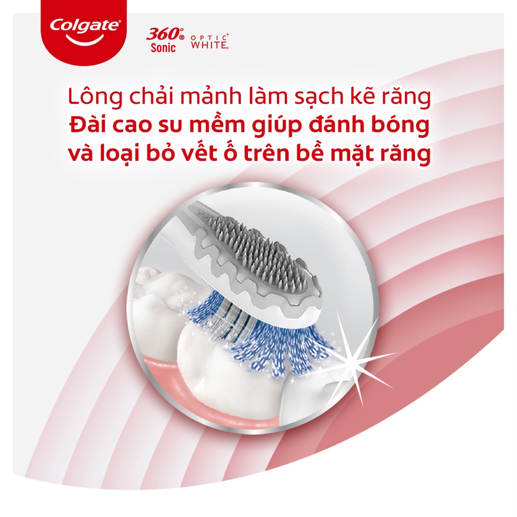 Bàn chải điện Colgate Sonic Optic White trắng sáng sóng âm