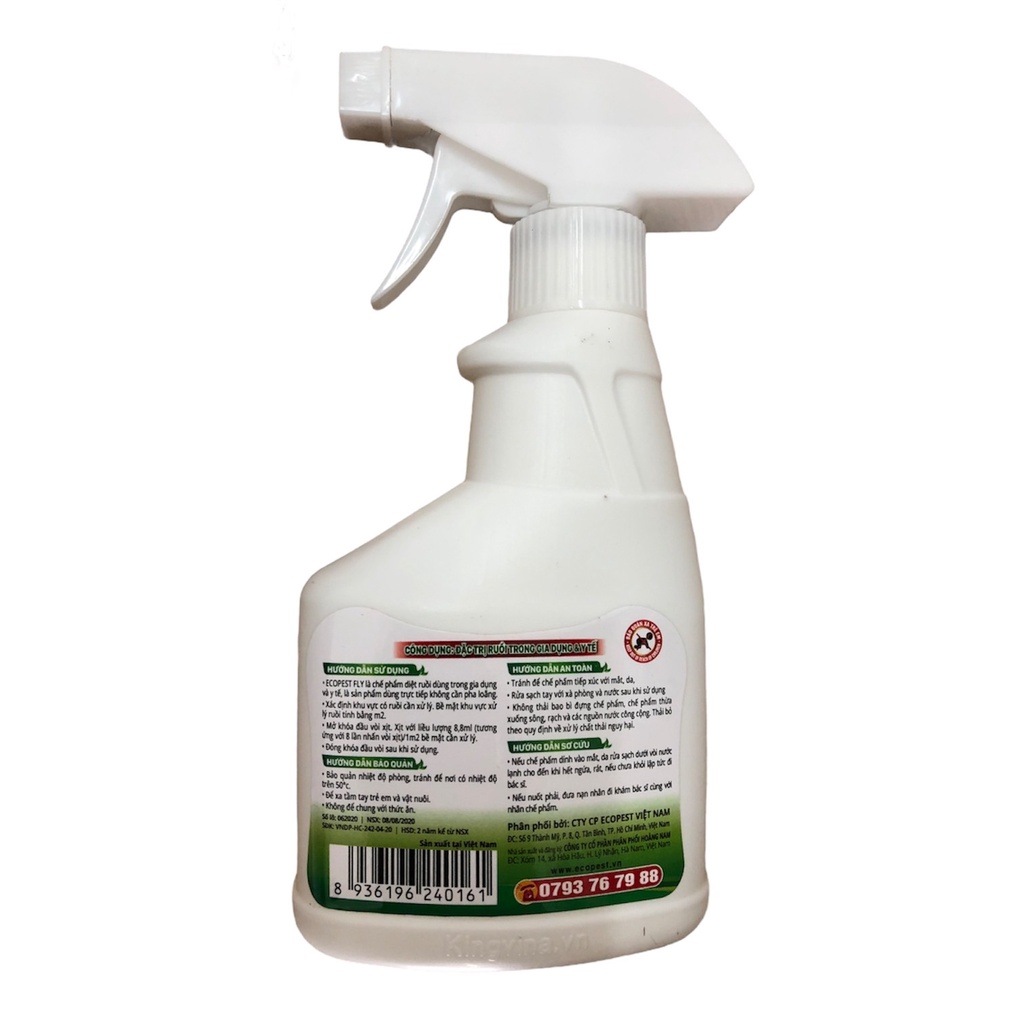 Combo 5 chai Chế phẩm diệt ruồi nhà, quán ăn, quầy thực phẩm, chợ Ecopest Fly 300