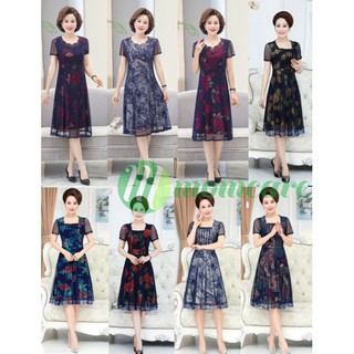 Đầm trung niên cao cấp V10 - Váy nữ lớn tuổi trung tuổi dự tiệc dạ hội sang trọng cho mẹ - Thời trang đẹp U40 U50 giá rẻ